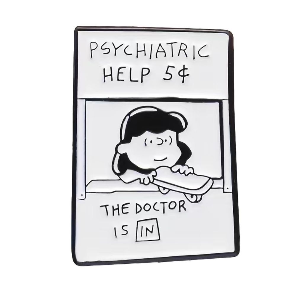 Psychiatric Help Nostalgic Cartoon Stand Pin